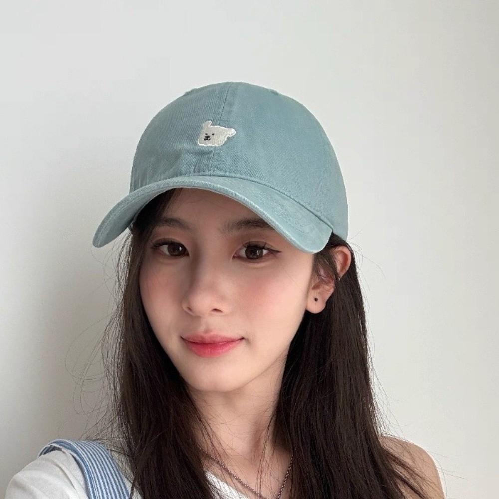 Korean Puppy Embroidery Cap Solid Color Snapback Hat Fashion Men Women Baseball Cap  Teenagers
