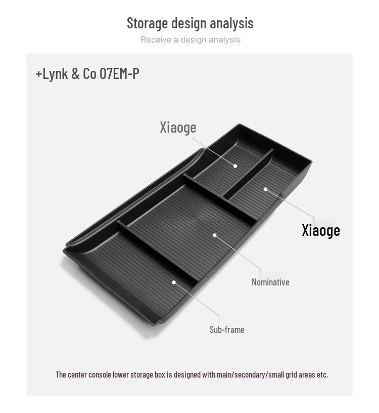 Lynk & Co 07 EM-P Lower Center Console Storage Box & Organizer
