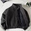 Korean Style Stand Collar Cotton Flight Jacket - Autumn/Winter Men's Fashion Outerwear