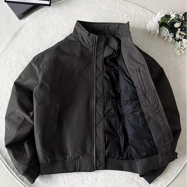 Korean Style Stand Collar Cotton Flight Jacket - Autumn/Winter Men s Fashion Outerwear Medium