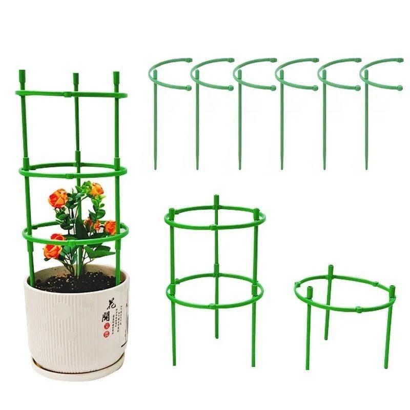 A Set of 12 Floors -Plant Support Pile Half Round Climbing Vines Stake Bonsai Fixing Rod Garden Plant Stake Holder Flower Ring Support Rack