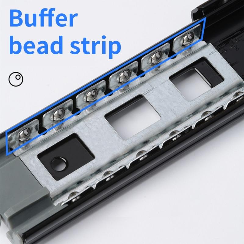 1Pair Soft Close Drawer Track Rail Dresser Drawer Slides Cold Rolled Steel Drawer Slides Cabinet Furniture Hardware