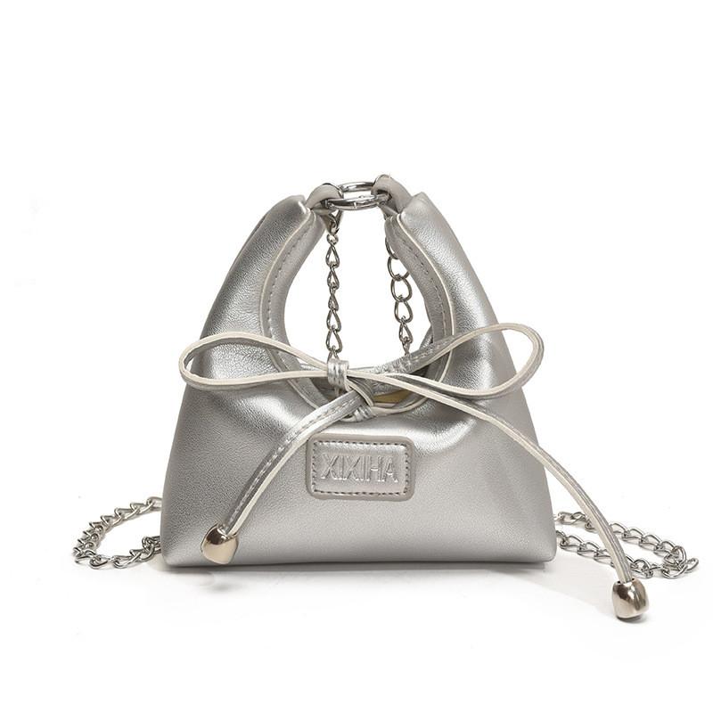 Mini Pu Girl Chain Crossbody Bag With Butterfly Bow And Breathable Lightweight Design For Daily Use