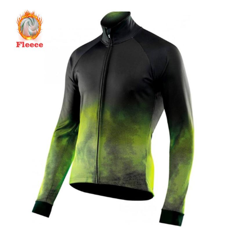 2025 Autumn/Winter Men's Cycling Jerseys Long Sleeve Thermal Fleece Bicycle Shirts Full Sleeve MTB Bike Jersey Tops Keep Warm Outdoor Cycling Jacket