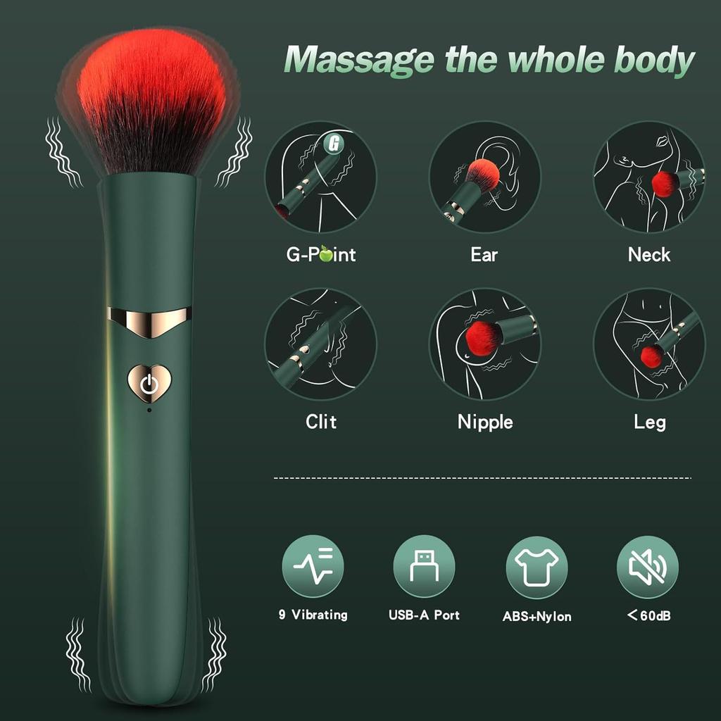 Makeup Brush Bullet Vibrator Dildo Strong Vibration Shock Orgasm G-Spot Nipple Clitoral Stimulator Massage Stick Female Sex Toys