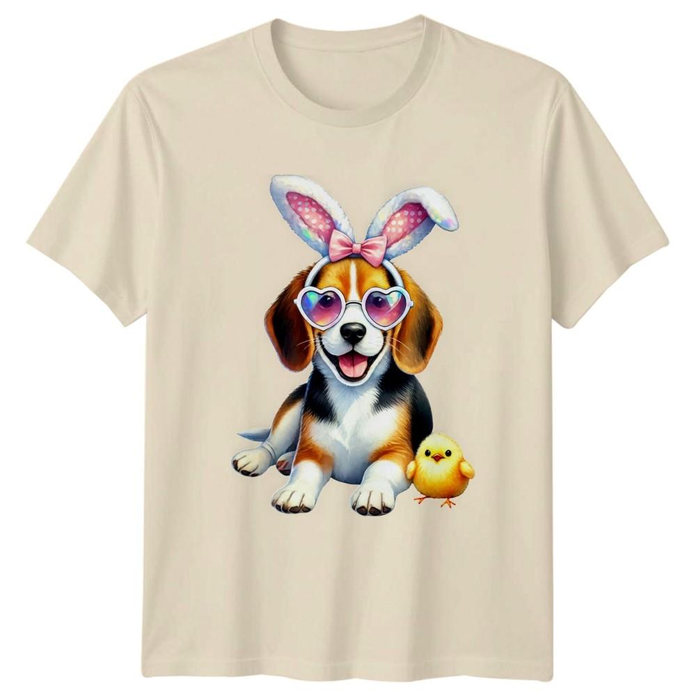 Beagle Puppy Wearing Bunny Ears Unisexs TShirt Easter Puppy Dog
