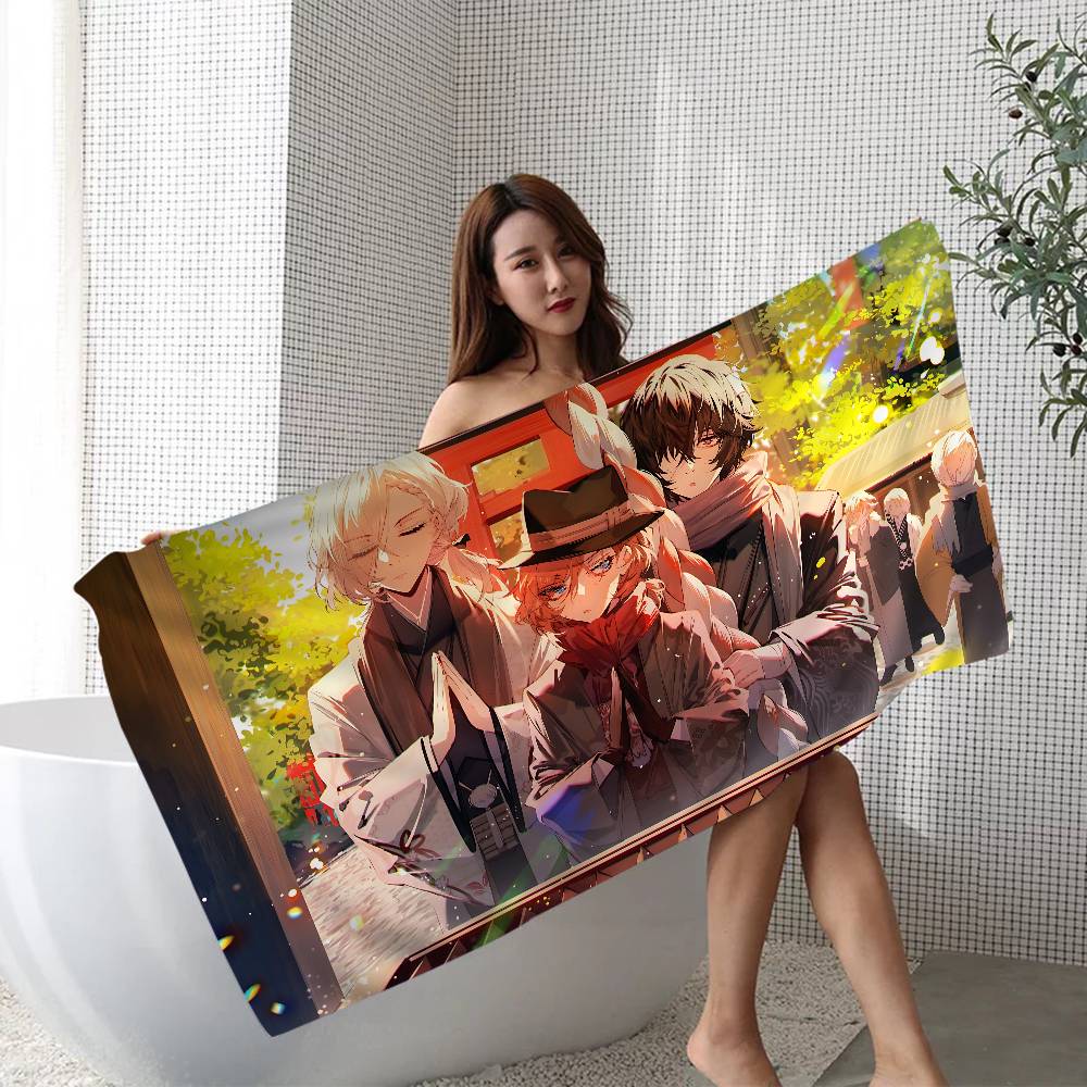 Anime Bungo Stray Dogs Popular Microfiber Printed Beach Towel Mountain Climbing Yoga Beach Swimming Running Absorbent Soft