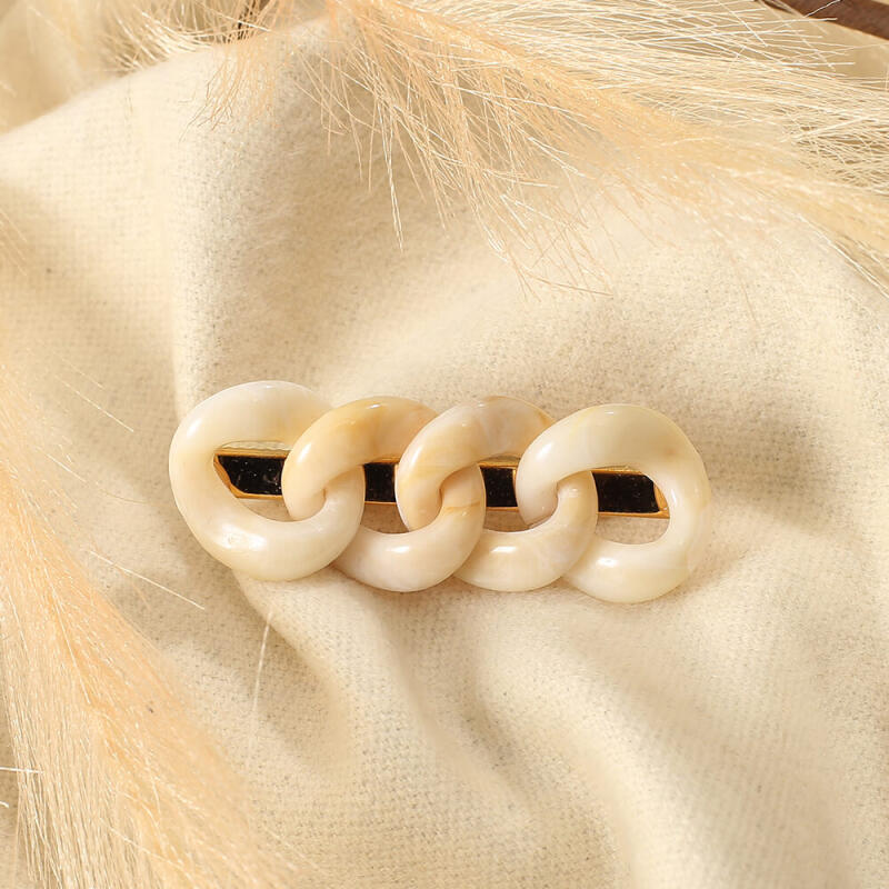 Marbling Chain Bangs Hair Clip (Ivory)