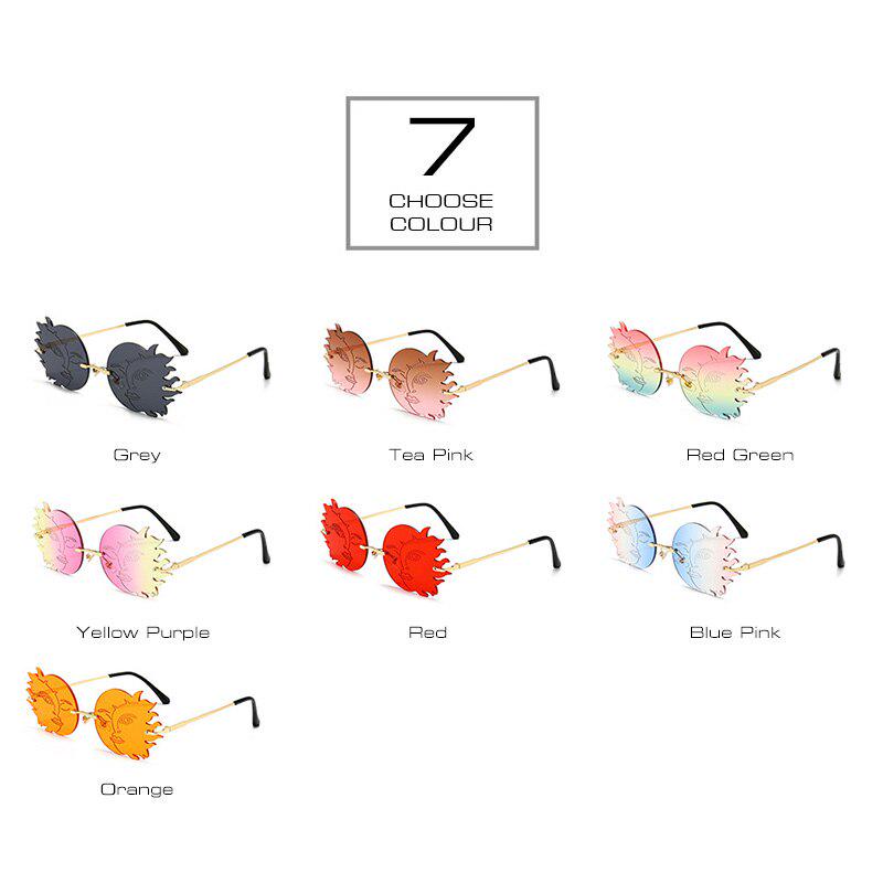 SHAUNA Fashion Rimless Sun Moon Sunglasses Women Candy Colors Smiling Face Gradient Shades Men UV400