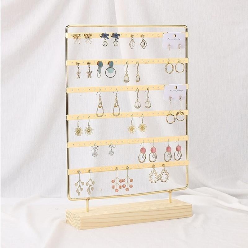 Durable Jewelry Holder Stand Earring Rack with 6 Levels and 120 Slots 6 Layers Earrings Display Stand Jewelry Organizer