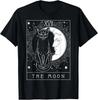Tarot Card Crescent Moon and Cat Graphic T- Shirt