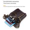 Men Vintage Crocodile Grain Top Grain Genuine Leather Motorcycle Thigh Leg Bag Multifunctional Waist Hip Fanny Pack For Riding