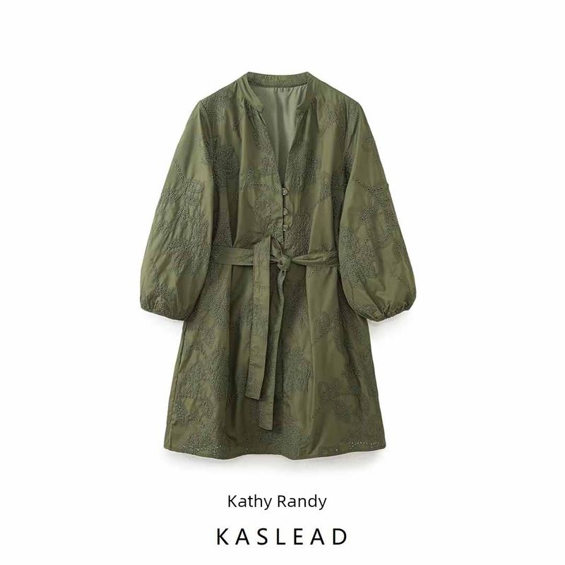 Kaslead New Arrival Women's Clothing Fashion Style Fashion Casual Glue Pressing Embroider Short Dress 2492152