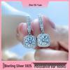 Luxurious S925 Sterling Silver Moissanite Square Bag Earrings with D Color VVS Diamonds – Non-Fading & Hypoallergenic.
