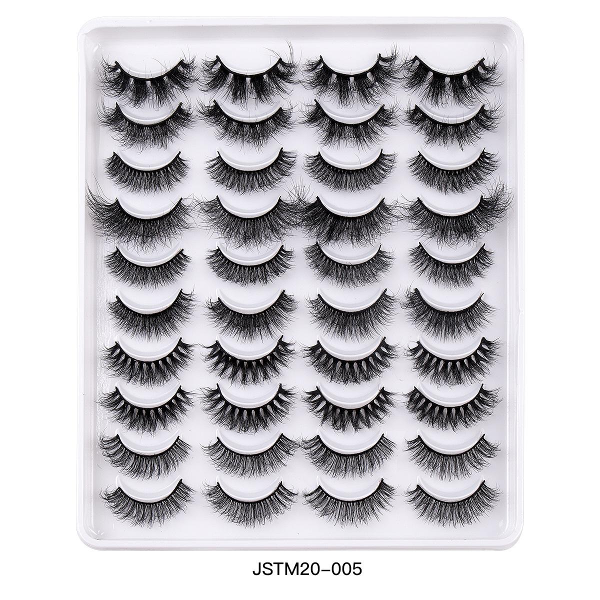 

20 пар смешанных накладных ресниц из искусственной норки, естественно завитые ресницы, нюдовый макияж, густые ресницы
