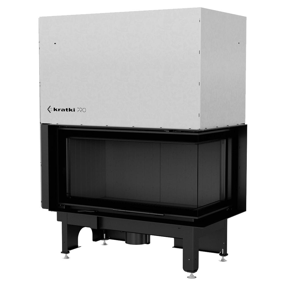 Steel Fireplace KRATKI NADIA Right 14 kW Ø 200 Lift-up Black Thermotec