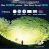 Rechargeable Spotlight,100000 Lumens Led Spot Lights Handheld Flashlight Super Outdoor Solar Spotli