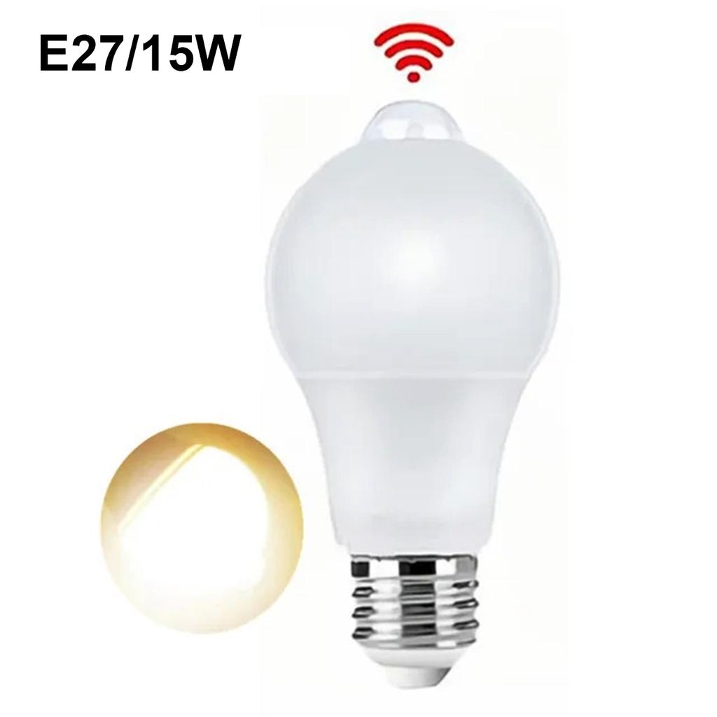 E27 Led Light Bulb 12w 15w 18w Cool White Lamp Pir Sensor Smart Smd2835 Motion Sensor Indoor Bulbs Motion Detector Energy Saving