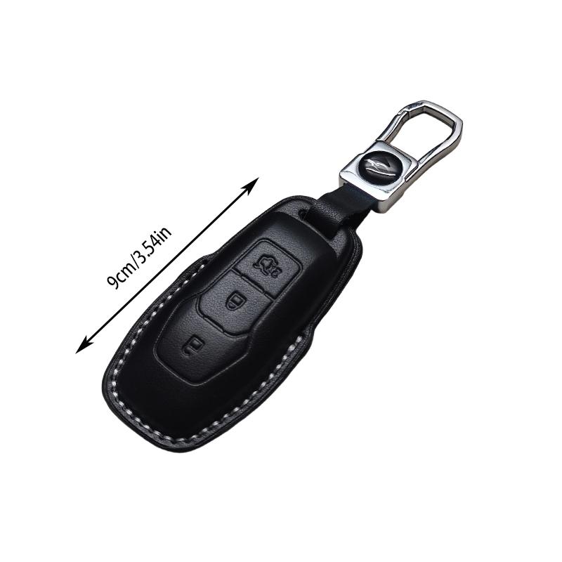 Genuine Leather Car Key Case Cover Fob For Ford Focus 3 4 St Mondeo 5 Mk5 Mustang F-150 Explorer Edge Fiesta Kuga Mk3 4 Durable