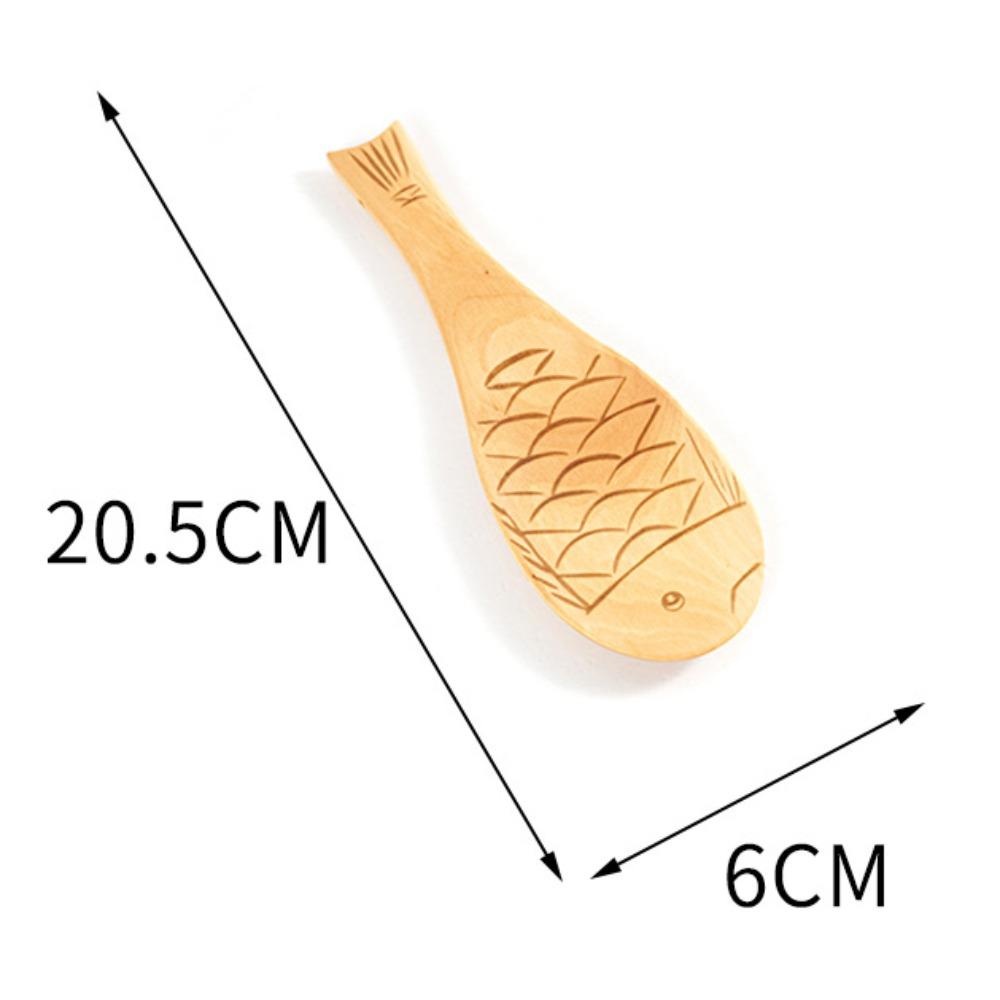 Wooden Wooden Rice Spoon Fish-shaped Slotted Spoon New Soup Spoon Kitchen Tool