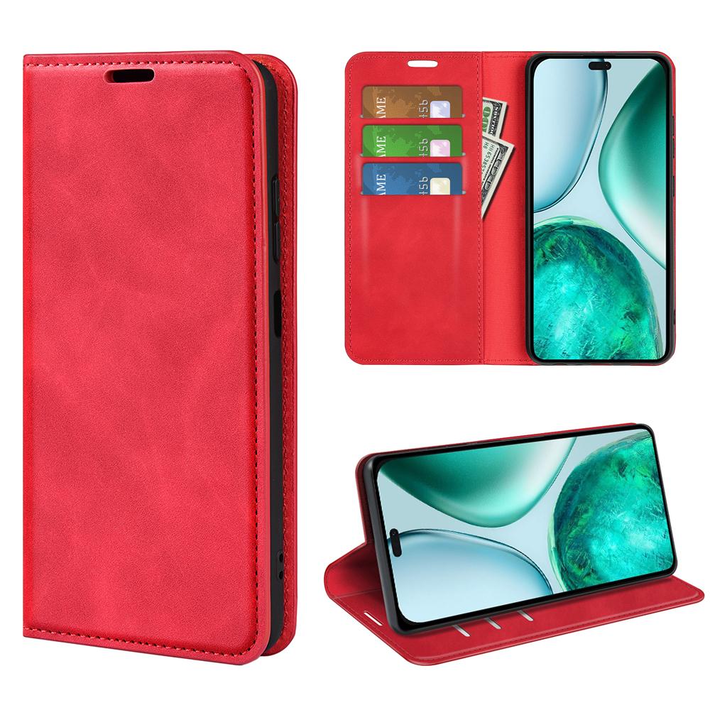 

Для Honor X8c 4G Чохол Шкіра на дотик Шкіряний Гаманець Чохол для телефону Red