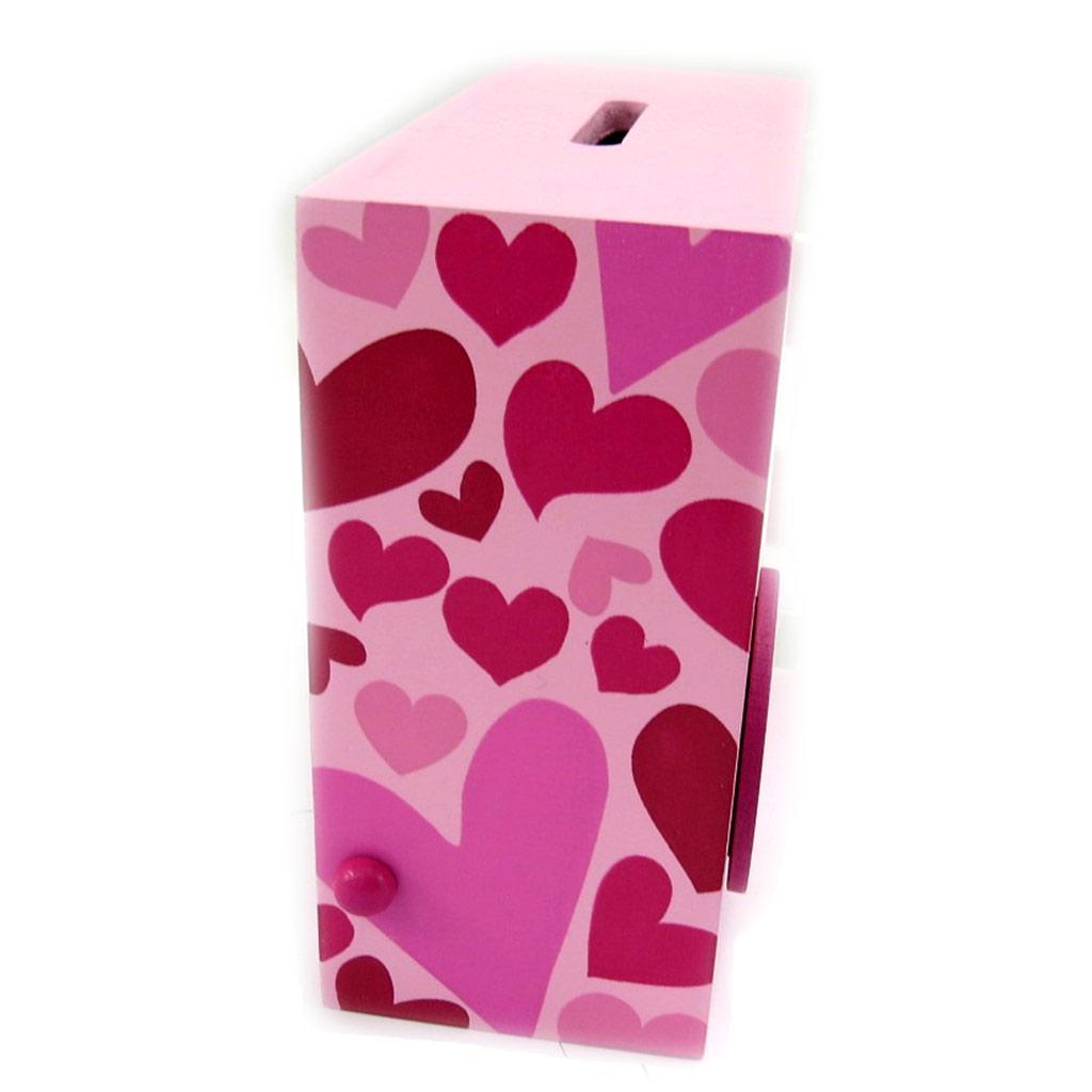 Violetta [L3955] - Pink 'Violetta' Wooden Piggy Bank