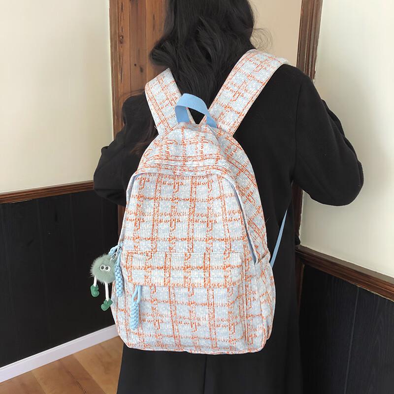 Miflame Stylish Plaid Women s Backpack One Size