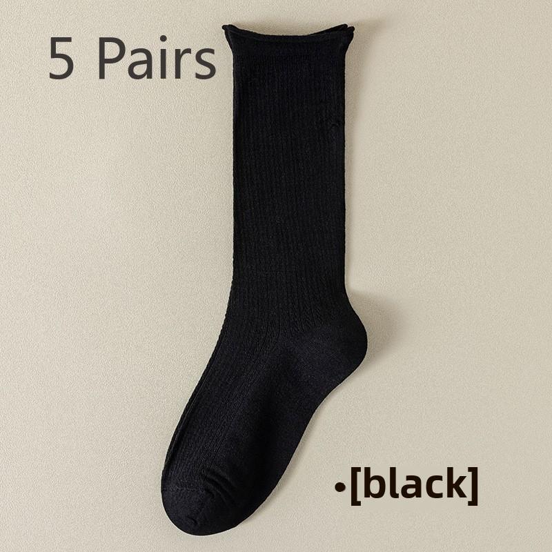 

5 пар летних женских носков Midtube из хлопка без косточек, однотонные, с сеткой Moon Stack 5 Pairs чёрный