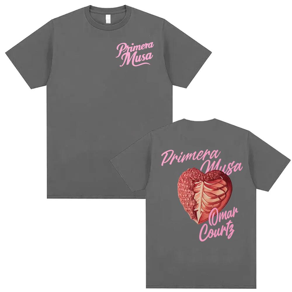 Rapper Omar Courtz Primera Musa 2025 Graphic T-shirts Men's Clothing Vintage Hip Hop Summer Oversized Cotton T-shirt Streetwear