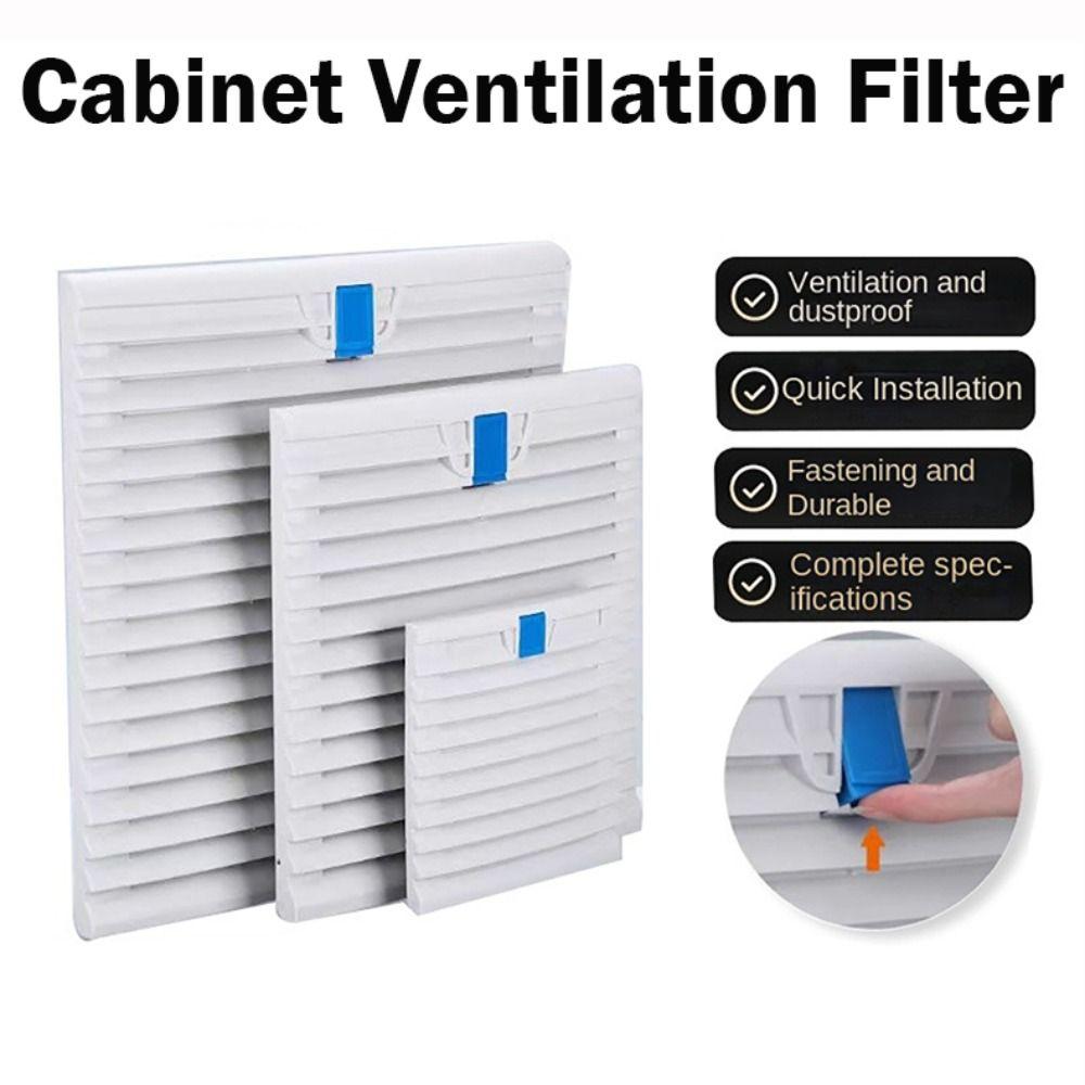 White Shutters Fan Grille Without Fan Dust-proof Louver Cabinet Ventilation Filter