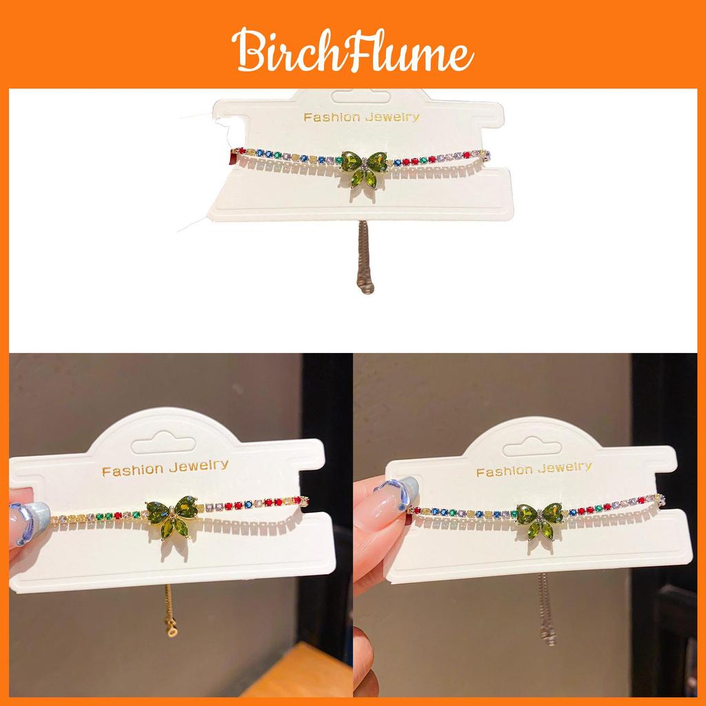 Light Luxury Colorful Butterfly Bow Bracelet For Women With Zirconia Jewelry Gift