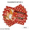 4pcs/6pcs, Christmas Table Placemats, Gnome Gingerbread Xmas Placemats Table Decor, Suitable for Home Kitchen Restaurant Decor, Holiday Party Table De