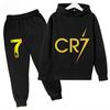 Set Bambino Autunno Primavera Cr7 3-12 Anni Felpa+Pantaloni Tuta Set 2 Pezzi Bambini Ragazzi Ragazze Tute Casual per Bambini