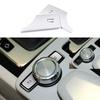 Silver Aluminum Middle Control Multimedia Button Sticker For Benz C-Class 08-14