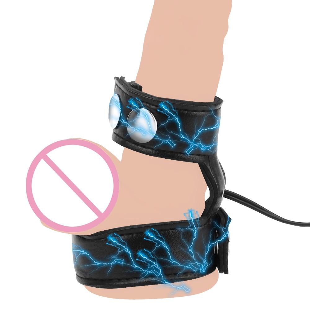 Electric Shock Penis Stimulator Orgasm Cock Rings Medical Themed Sex Toys for Men Discharge Penis Massager Extender