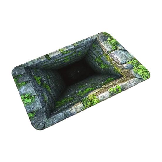 3D Hole Rug Realistic Optical Illusion Rug Funny Bottomless Pit Doormat Absorbent Non-slip Floor Mat for Bathroom Living Room Entryway