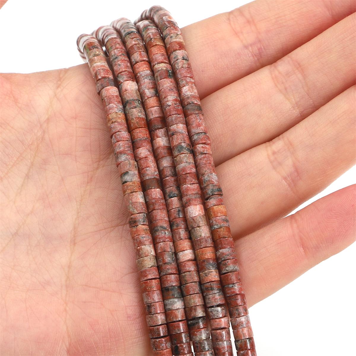 

2x4 мм бирюзовые агаты нефритовые бусины-разделители плоские круглые бусины из натурального камня аметист тигровый глаз бусины для изготовления ювелирных изделий DIY браслет ожерелье серьги Red Sesame Stone