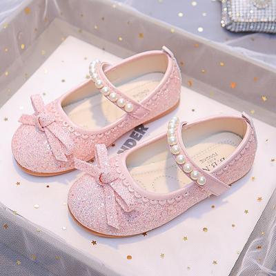 Zapatos de Niña 2024 Nuevo Primavera Otoño Chic Niños Zapatos de Cristal Bailarinas Moda Infantil Brillo Princesa Mary Janes para Fiesta Boda