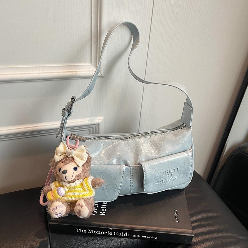 Plush doll underarm bag women's 2025 summer new candy color fashion shoulder bag messenger bag