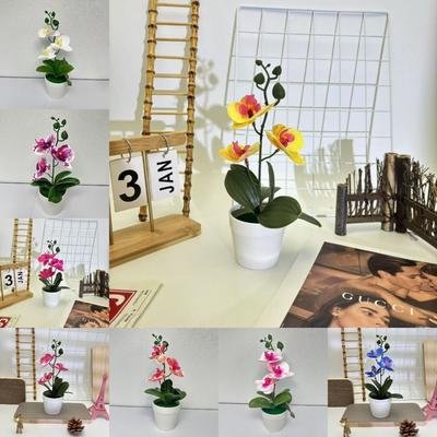 Creative 26cm Simulated Butterfly Orchid DIY Gifts Artificial Flower Bonsai Faux Flowers for Home Wedding Decor