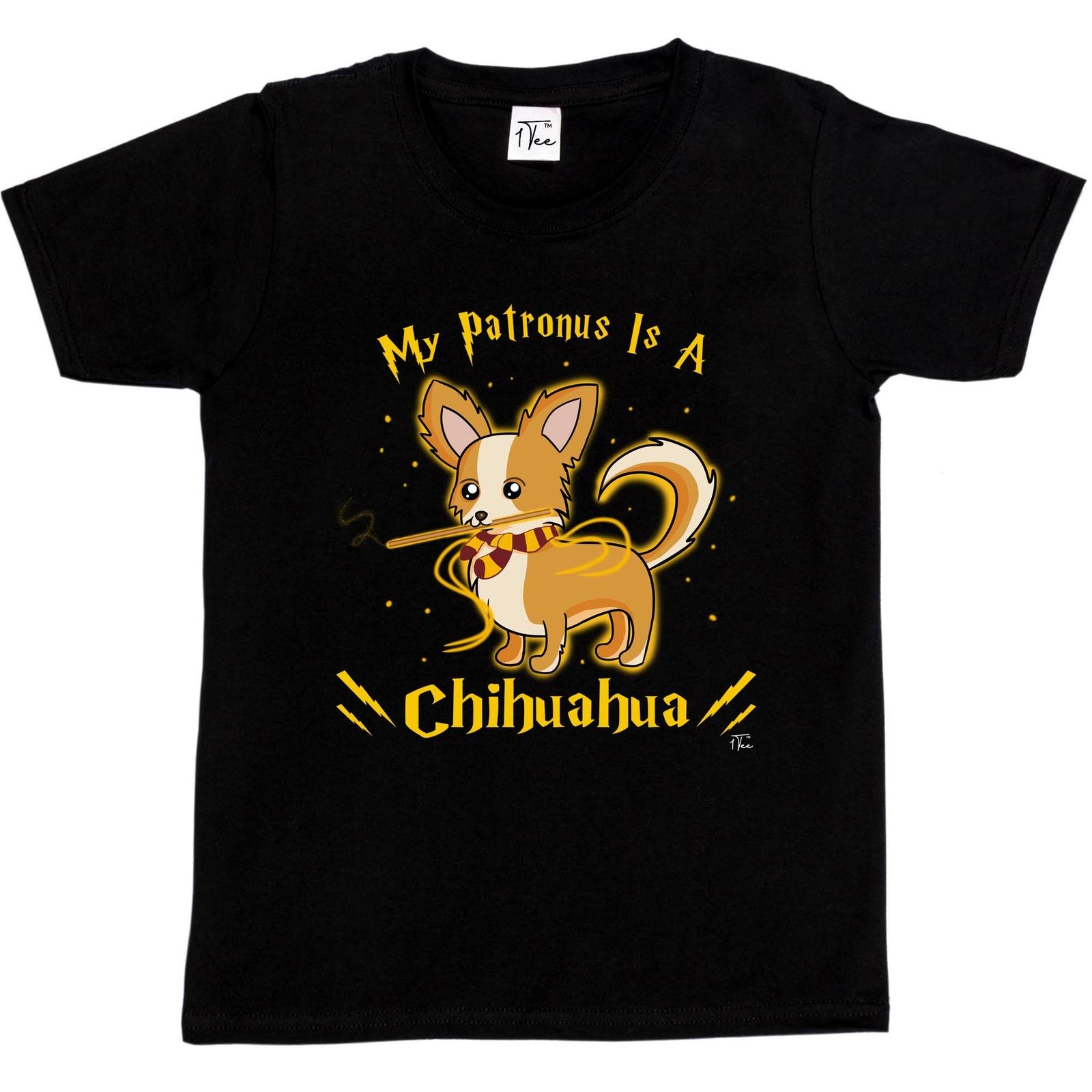 1Tee Kids Boys My Patronus Is A Chihuahua Dog T-Shirt XXXL