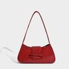 Rote Mode PU Stil Damen Schultertasche Minimalistische Nische Schleife Baguette Unterarmtasche