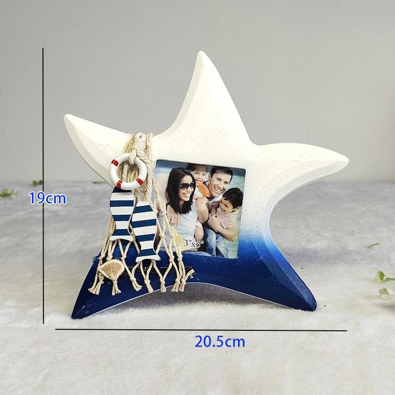 Scallop Fish shaped Starfish Photo Frame, 3-inch Wedding Photo Frame Stand, Display Platform, Home Decoration Decoration Ornament