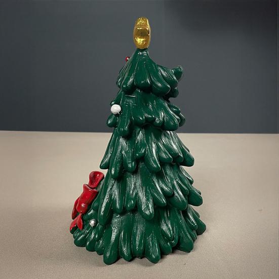 Christmas Tree Backflow Incense Burner Decoration Xmas Tree Santa Claus Resin Incense Holder Home Office Desktop Ornament