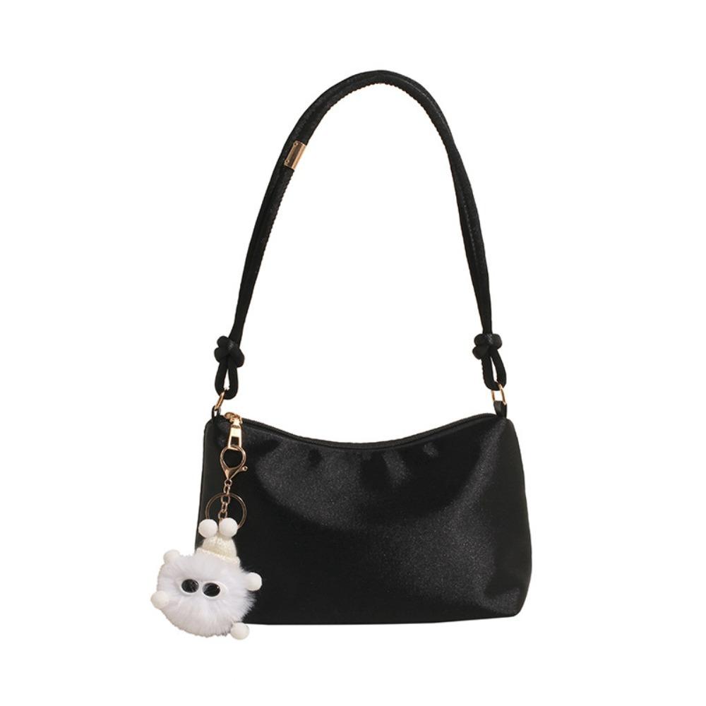 Lässige Einfarbige Mode Elegante Umhängetasche Glatter Stoff Satin Achseltasche Freizeit Umhängetasche
