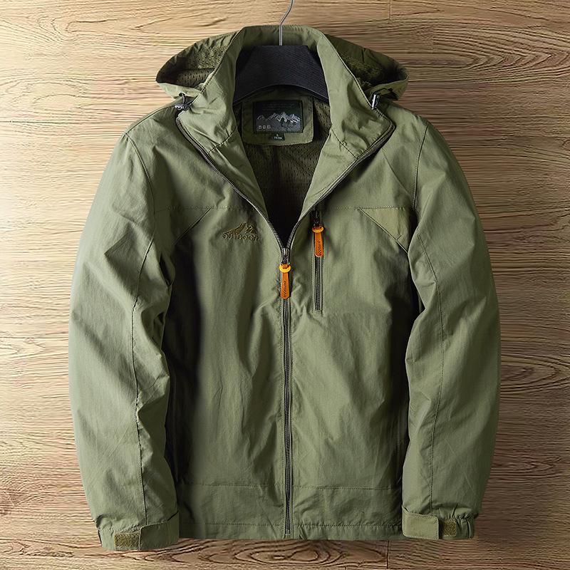 Men's Spring & Autumn Lightweight Windproof Waterproof Jacket with Detachable Hood