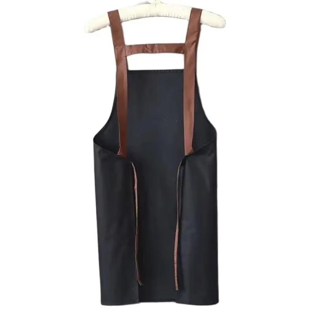 Oil-proof Kitchen Aprons Large Pocket Cooking Aprons New Working Clothes
