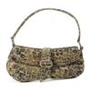 Irregular Underarm Bag Fashionable Leopard Print Canvas Exquisite Luxury Creative Niche Unique Cow Pattern Ladies Saddle Handbag