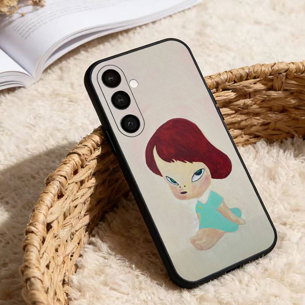 Y-Yoshitomos Art N-Nara Phone Case For Samsung Galaxy A20,21s,22,31,32,52,53,72,73,80,91 Soft Black Shell
