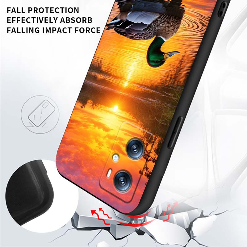 Cartoon Anime Entenmuster Handyhülle Für OPPO Reno 5 6 7 A96 A40 A58 Realme GT A74 A78 Neo2 A74 A78 Find X5 X3 X7 X8 Schwarz